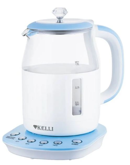 Чайник Kelli KL-1373 бело-голубой