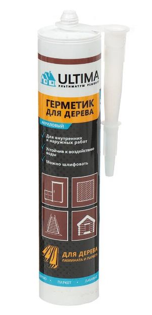 Герметик "ULTIMA" акриловый для дерева, красное дерево, 300 гр/М18938