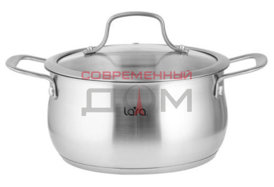 Кастрюля LARA LR02-353 серия ПРОВАНС (нерж) 22x11см 4.2л, индукционное дно, крышка
