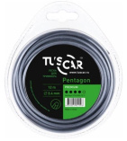 Леска для триммера TUSCAR Pentagon, Premium 2,4мм*12м