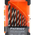 НАБОР Сверл по дереву PATRIOT /спиральные, W-образная заточка, 8 шт: 3, 4, 5, 6, 7, 8, 9, 10мм,бокс