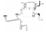 Сифон AV Engineering для кухни с круглым переливом, выпуск 3 1/2, с гибкой трубой 1 1/2" - 40/50мм