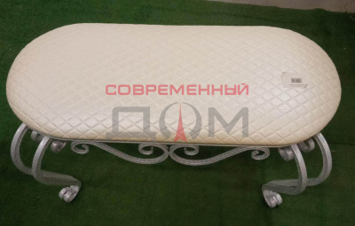 Банкетка Узорная (серебро на белом/крокодил бел./ Воронеж 810х400х470 мм