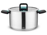 Кастрюля LARA LR02-243 серия ИЗУМРУД (нерж) 20см, 3.8л, 5-слойное капсул. индукц. дно, складные ручк