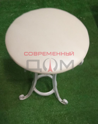 Табурет "Хит" (белый с серебром, пунто перламутр)